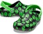 (JR) Kasut Crocs Classic Easy Icon 'Hitam Hijau' 207599-001