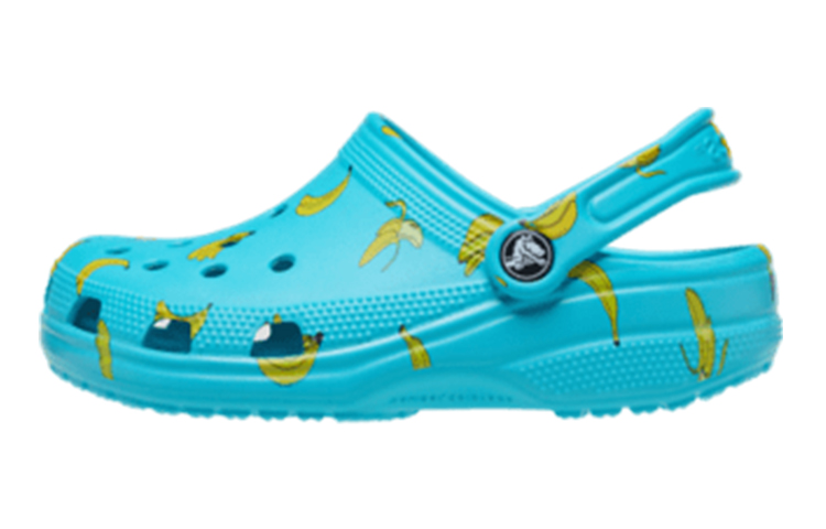 (Youth) Crocs Classic Food Print Clogs 'Digital Aqua'