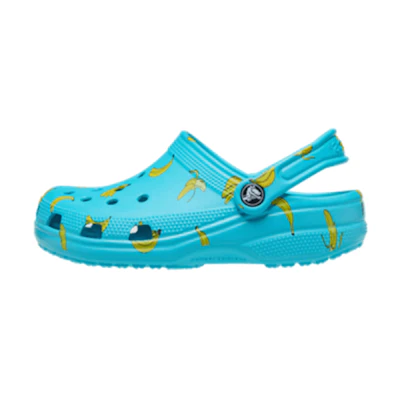 (Youth) Crocs Classic Food Print Clogs 'Digital Aqua'