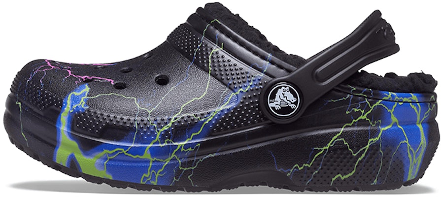 (Youth) Crocs Classic Fuzz-Lined Clog 'Black Lightning' 207322-0C4 Buy (Youth) Crocs Classic Fuzz-Lined Clog 'Black Lightning' 207322-0C4