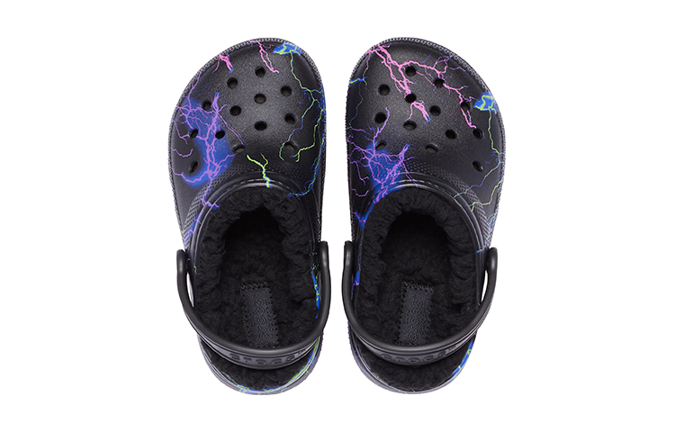 Purchase (Youth) Crocs Classic Fuzz-Lined Clog 'Black Lightning' 207322-0C4