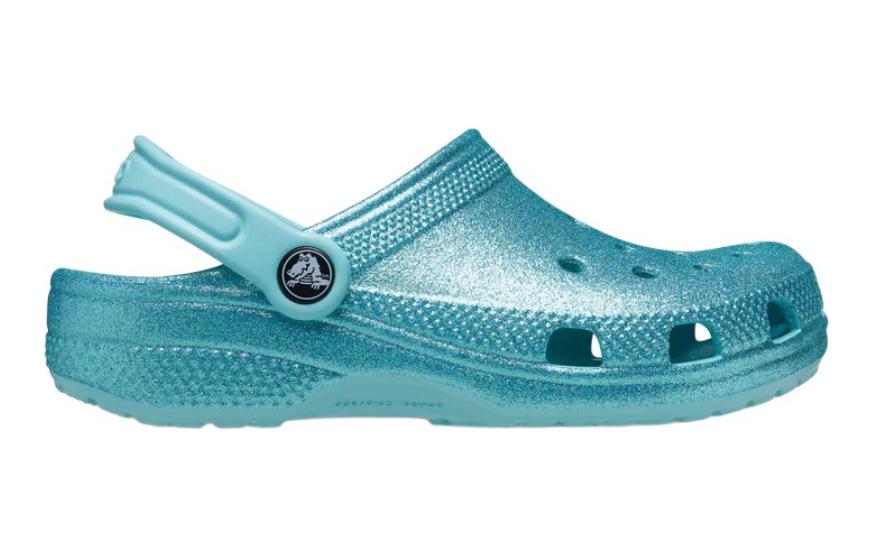 Order 兒童 Crocs卡羅琪 Classic Glitter Clogs 圓頭套腳 兒童涼鞋 藍色