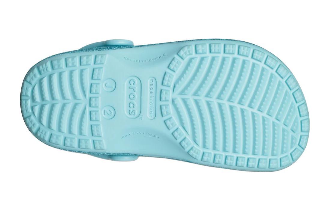 Details for 兒童 Crocs卡羅琪 Classic Glitter Clogs 圓頭套腳 兒童涼鞋 藍色