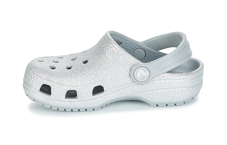 (Youth) Crocs Classic Glitter Clogs 'Silver' 205441-040