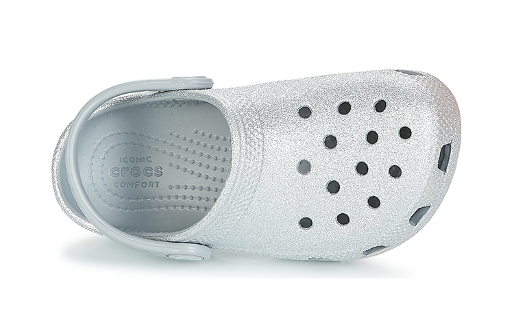Lookbook (Youth) Crocs Classic Glitter Clogs 'Silver' 205441-040
