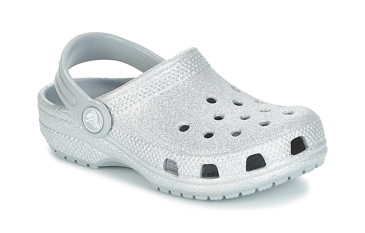 Shop (Youth) Crocs Classic Glitter Clogs 'Silver' 205441-040