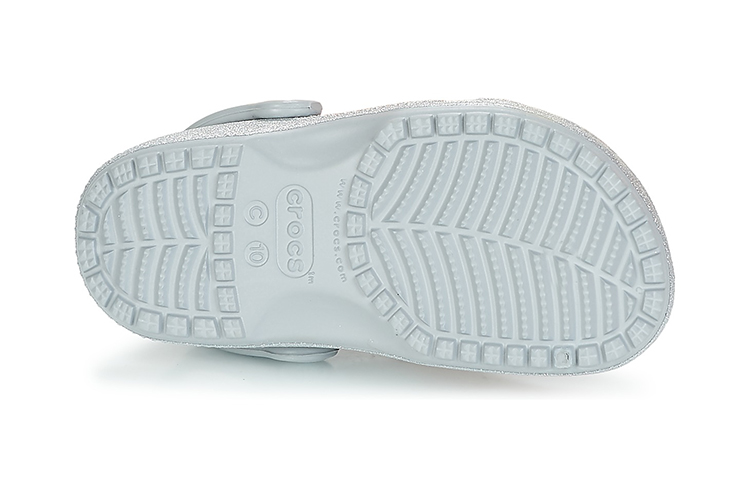 Sizing (Youth) Crocs Classic Glitter Clogs 'Silver' 205441-040