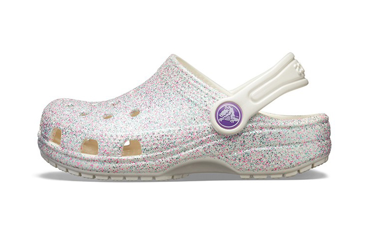 (Youth) Crocs Classic Glitter Clogs 'Silver White' 205441-159