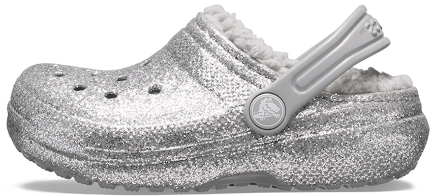(Youth) Crocs Classic Glitter Lined Clogs 'Silver Grey' 205937-00N Buy (Youth) Crocs Classic Glitter Lined Clogs 'Silver Grey' 205937-00N
