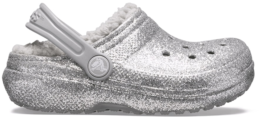 (Youth) Crocs Classic Glitter Lined Clogs 'Silver Grey' 205937-00N Order (Youth) Crocs Classic Glitter Lined Clogs 'Silver Grey' 205937-00N