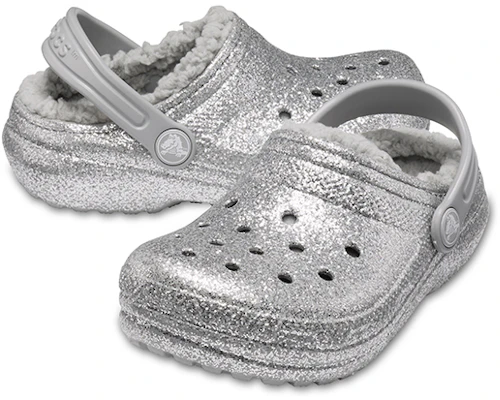 (Youth) Crocs Classic Glitter Lined Clogs 'Silver Grey' 205937-00N Shop (Youth) Crocs Classic Glitter Lined Clogs 'Silver Grey' 205937-00N