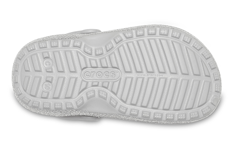 Sizing (Youth) Crocs Classic Glitter Lined Clogs 'Silver Grey' 205937-00N