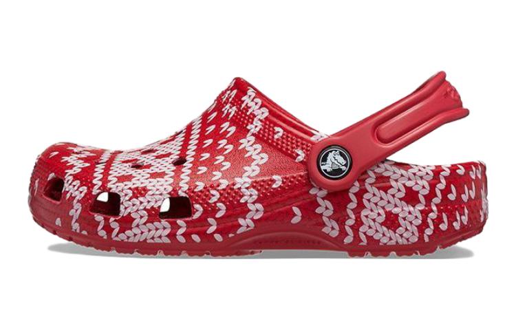 (Youth) Crocs Classic Holiday Sweater Clogs 'Red White' 209221-90H