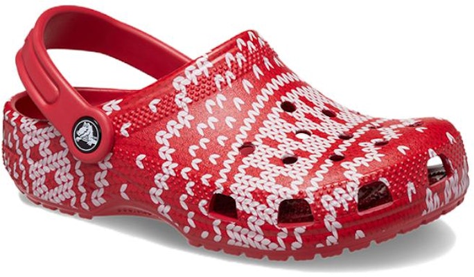 (Youth) Crocs Classic Holiday Sweater Clogs 'Red White' 209221-90H Order (Youth) Crocs Classic Holiday Sweater Clogs 'Red White' 209221-90H