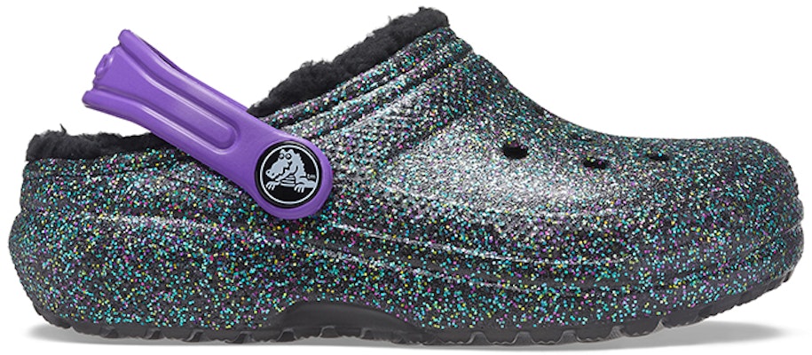(Youth) Crocs Classic Lined Clogs 'Black Purple Sparkles' 205937-9BD Order (Youth) Crocs Classic Lined Clogs 'Black Purple Sparkles' 205937-9BD
