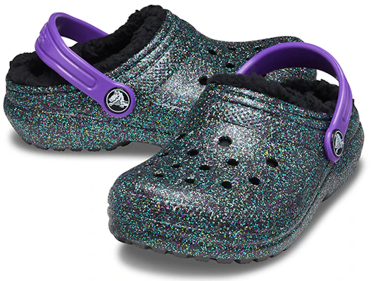 (Youth) Crocs Classic Lined Clogs 'Black Purple Sparkles' 205937-9BD Shop (Youth) Crocs Classic Lined Clogs 'Black Purple Sparkles' 205937-9BD