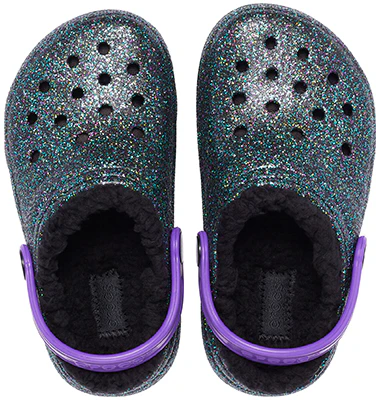 (Youth) Crocs Classic Lined Clogs 'Black Purple Sparkles' 205937-9BD Purchase (Youth) Crocs Classic Lined Clogs 'Black Purple Sparkles' 205937-9BD