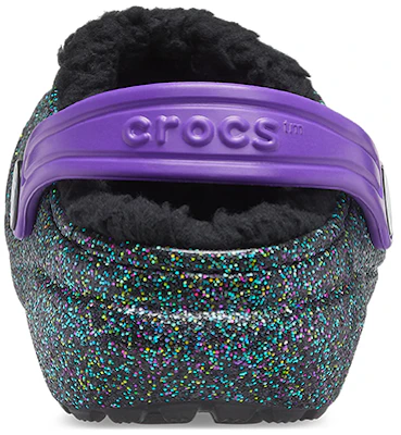 (Youth) Crocs Classic Lined Clogs 'Black Purple Sparkles' 205937-9BD Details for (Youth) Crocs Classic Lined Clogs 'Black Purple Sparkles' 205937-9BD