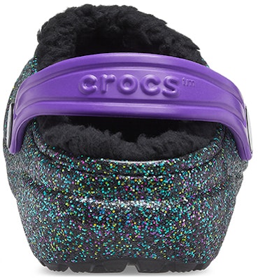 (Youth) Crocs Classic Lined Clogs 'Black Purple Sparkles' 205937-9BD Details for (Youth) Crocs Classic Lined Clogs 'Black Purple Sparkles' 205937-9BD