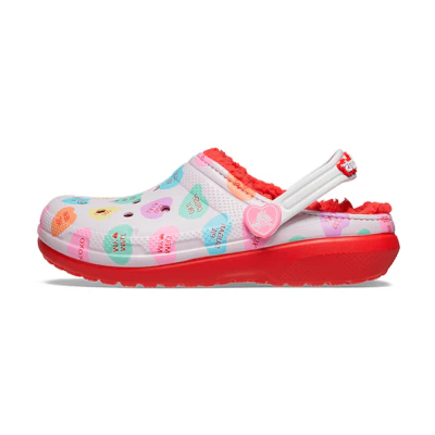 (Youth) Crocs Classic Lined Elevated Sweethearts Clogs 'Red White'