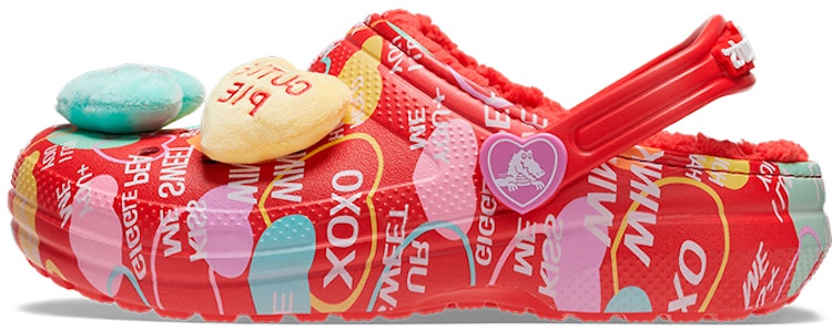 (JR) Crocs Classic Lined Elevated Sweethearts Clogs 'Merah Multi' 207814-610 Buy (JR) Crocs Classic Lined Elevated Sweethearts Clogs 'Merah Multi' 207814-610