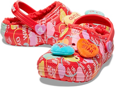 (JR) Crocs Classic Lined Elevated Sweethearts Clogs 'Merah Multi' 207814-610 Shop (JR) Crocs Classic Lined Elevated Sweethearts Clogs 'Merah Multi' 207814-610