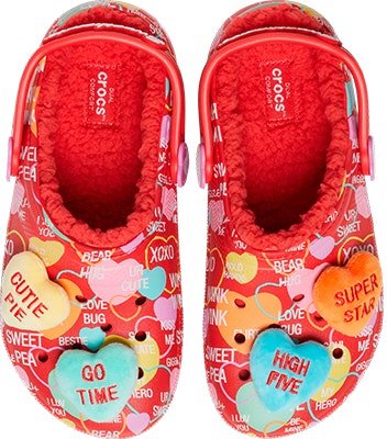 (Youth) Crocs Classic Lined Elevated Sweethearts Clogs 'Red multi' 207814-610 Purchase (Youth) Crocs Classic Lined Elevated Sweethearts Clogs 'Red multi' 207814-610