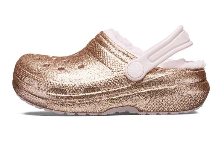 (Youth) Crocs Classic Lined Glitter Clogs 'Gold Pink' 207462-2UB