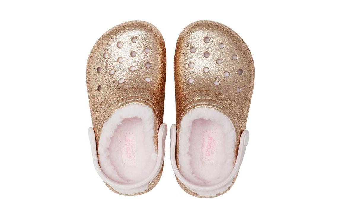 Shop (Youth) Crocs Classic Lined Glitter Clogs 'Gold Pink' 207462-2UB