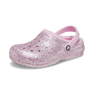 (Youth) Crocs Classic Lined Glitter Clogs 'Pink'