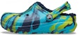 (JR) Crocs Klasik Berbulu Bercorak 'Blue Tie Dye' 207238-4HQ