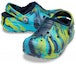 Shop (JR) Crocs Klasik Berbulu Bercorak 'Blue Tie Dye' 207238-4HQ