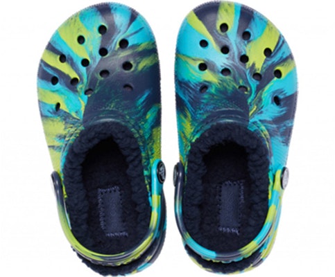 大童 Crocs 卡駱馳 Classic Lined Marbled 舒適保暖 加棉洞洞運動涼鞋 藍 Purchase 大童 Crocs 卡駱馳 Classic Lined Marbled 舒適保暖 加棉洞洞運動涼鞋 藍