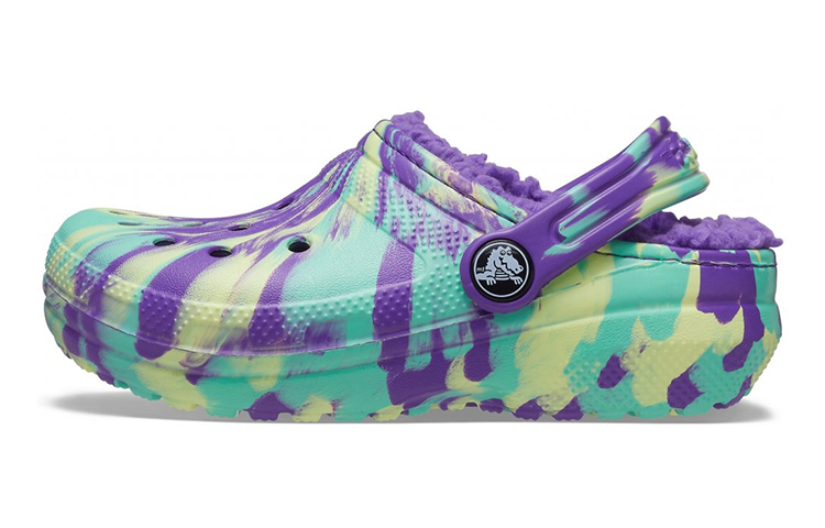 (Youth) Crocs Classic Lined Marbled Clogs 'Neon Purple Multi' 207238-573