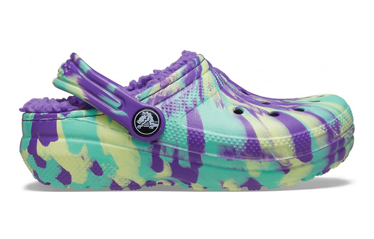 Order (Youth) Crocs Classic Lined Marbled Clogs 'Neon Purple Multi' 207238-573
