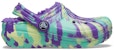 (JR) Crocs Classic Lined Marbled Clogs 'Neon Purple Multi' - Ungu Neon Pelbagai. 207238-573