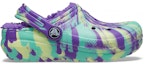 Order (JR) Crocs Classic Lined Marbled Clogs 'Neon Purple Multi' - Ungu Neon Pelbagai. 207238-573