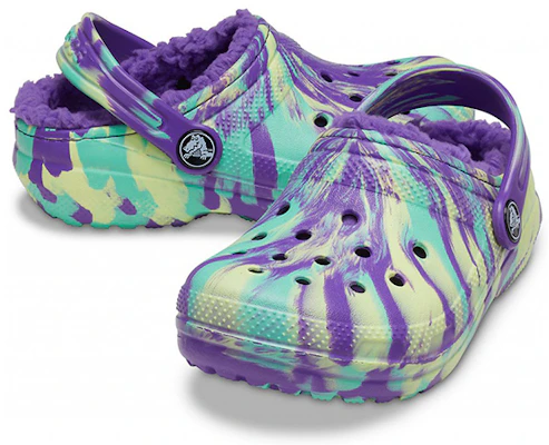 (Youth) Crocs Classic Lined Marbled Clogs 'Neon Purple Multi' 207238-573 Shop (Youth) Crocs Classic Lined Marbled Clogs 'Neon Purple Multi' 207238-573