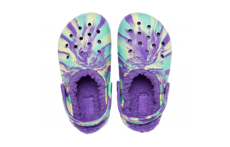 Purchase (Youth) Crocs Classic Lined Marbled Clogs 'Neon Purple Multi' 207238-573