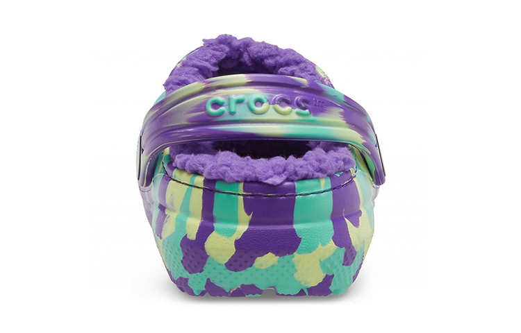 Details for (Youth) Crocs Classic Lined Marbled Clogs 'Neon Purple Multi' 207238-573