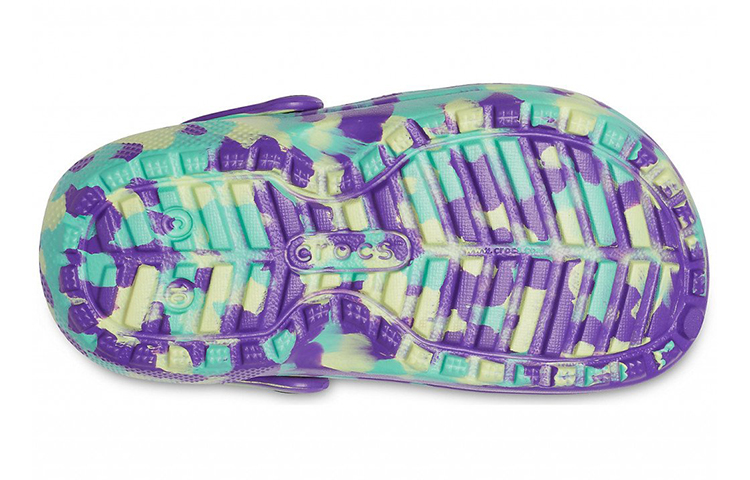 Sizing (Youth) Crocs Classic Lined Marbled Clogs 'Neon Purple Multi' 207238-573