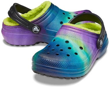 兒童 Crocs 經典內鋪毛太空時尚休閒木底涼鞋 藍綠紫 Shop 兒童 Crocs 經典內鋪毛太空時尚休閒木底涼鞋 藍綠紫