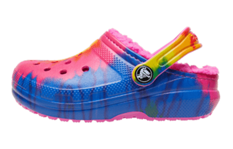 (Youth) Crocs Classic Lined TieDye Graphic Clogs 'Blue Pink' 206683-6RW