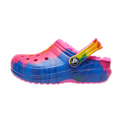 (Youth) Crocs Classic Lined TieDye Graphic Clogs 'Blue Pink'
