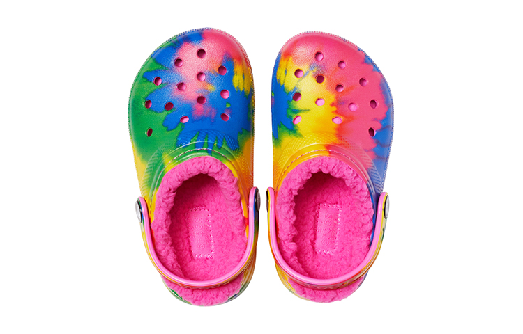 Purchase (JR) Crocs Classic Lined TieDye Graphic Clogs 'Biru Pink' 206683-6RW
