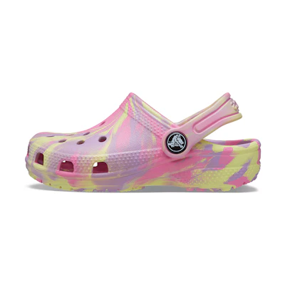 (Youth) Crocs Classic Marbled Clogs 'Pink Yellow'
