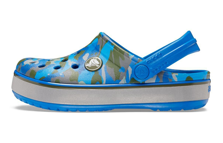 (Youth) Crocs Crocband Camo Reflect Band Clogs 'Blue Grey' 205818-4JL