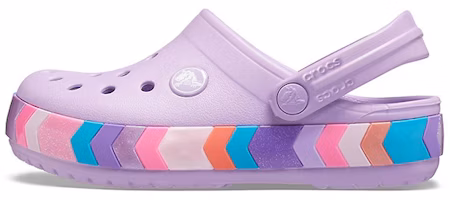 (Youth) Crocs Crocband Chevron Beaded Clogs 'Lilac Multi' 207007-5PR (Youth) Crocs Crocband Chevron Beaded Clogs 'Lilac Multi' 207007-5PR