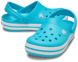 Shop 兒童 Crocs 卡駱班小克駱格 簡約休閒洞洞涼鞋 天空藍