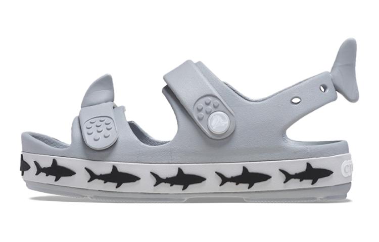 (Youth) Crocs Crocband Cruiser Shark Sandals 'Grey' 210029-007